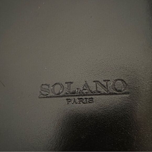 Solano Paris Black Leather Shoulder Bag with silver metal accents. - Picture 4 of 9